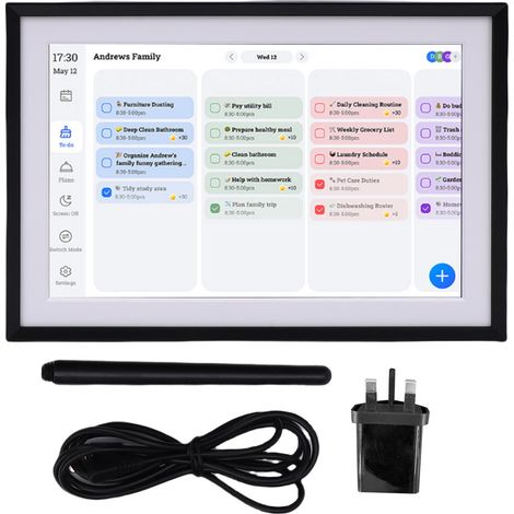 Cadre photo numérique intelligent 10,1 pouces avec écran tactile HD, planificateur familial, cadre photo numérique pour une planification quotidienne et une organisation domestique simplifiées (1/5)