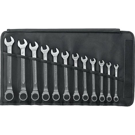 Stahlwille  set  di  chiavi  a  cricchetto  con  anello/forcella  44547  12  pz.  SW  8  -  19  mm  -  96411712 (1/5)