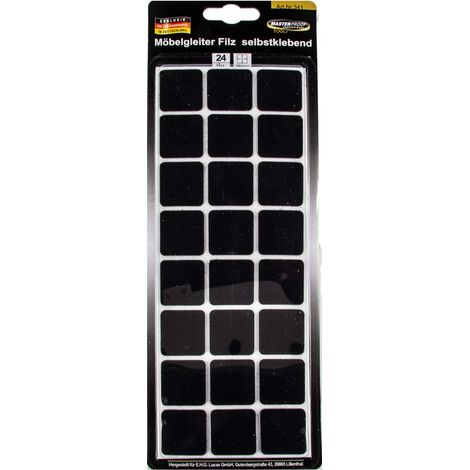 EUROTOOLS Filzgleiter 340-NBFR, 28x28 mm, schwarz, 24 Stück (1/3)