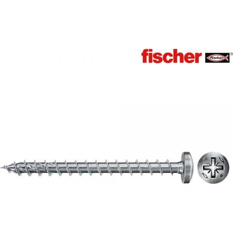 fischer Power-Fast II vis speciales pour bois 3 x 30 mm pour vis a bois, raccordement de bois massif ou fixation de pieces au bois, 1 paquet de 25 pieces