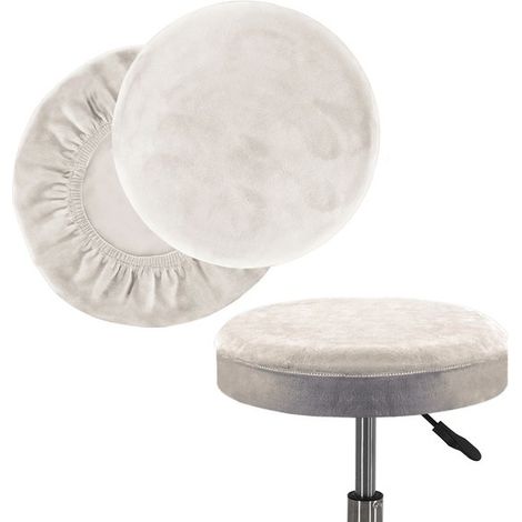 Housse de chaise 2 pièces, housse de chaise antidérapante, housse de tabouret, housse de chaise de bureau, housse de chaise amovible, housses lavables pour tabourets de bar, ronde universelle, Mar (1/5)
