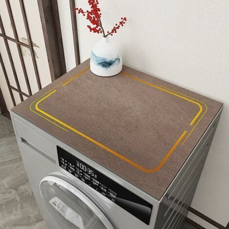 Antidérapant Housse de Réfrigérateur Housse de Protection pour Réfrigérateur Couvercle Anti-poussière Polyvalent Housse de Machine à Laver pour Réfrigérateur Lave-Linge (Gris/Café/Marine) (1/4)