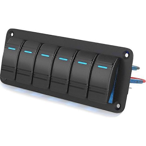Panneau d'interrupteurs à bascule LED 12V/24V à 6 boutons marche/arrêt pour voiture et accessoires automobiles et marins (1/5)