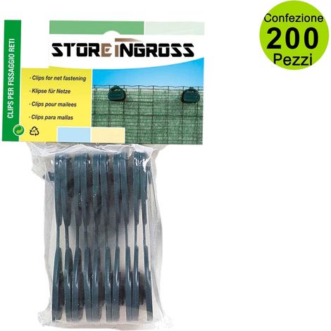 Multipack da 200 pz clips per fissaggio reti super pe