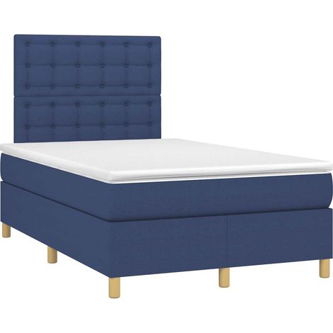 Maison Exclusive - Sommier à lattes de lit avec matelas bleu 120x190 cm tissu (1/5)