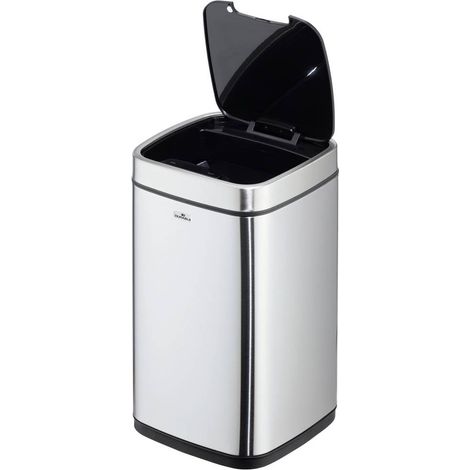 DURABLE Contenitore  rifiuti NO  TOUCH 12L  12l H430mm  VA/Ku.metallic argento  - 342123 (1/5)