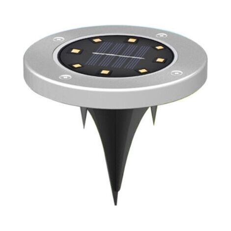 BUNTHAUS Lot De 4 Lampes De Sol Solaires À 8 LED Mise À Niveau De Perles De Lampe Plus Lumineuses Lampe De Jardin Solaire Lampes De Disque Lampes De Jardin Étanches Convient (1/4)