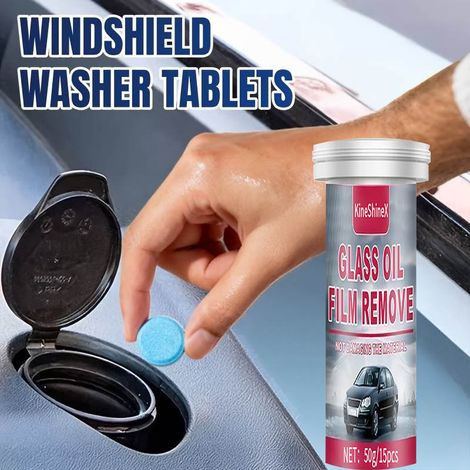 KineShineX Brausetabletten für Autoscheibenwaschmittel – Fester Glasreiniger entfernt Ölfilm und beschlägt (1/5)