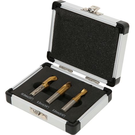 Kit de 3 forets à souder par points en acier rapide au cobalt (HSS CO) avec accessoires de coupe, 1/4 po, 5/16 po et 3/8 po. (1/5)