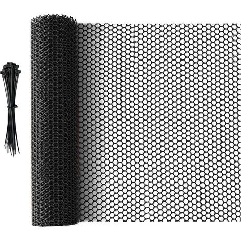 Filet de clôture en plastique - 40 cm x 3 m - Filet pour poules - Filet pour chats - Clôture pour chiens - Filet pour oiseaux - Filet de protection antichute pour animaux - Filet de jardin - Filet en (1/5)