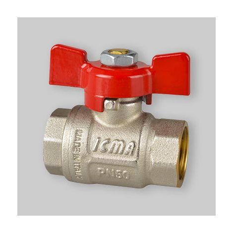 Valvola A Sfera F/F A Passaggio Totale Con Farfalla In Alluminio Icma 1"1/4 Pn 30 (1/2)