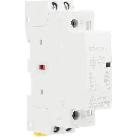 Contattore silenzioso in corrente continua per sistemi di controllo intelligenti per casa/hotel, 25A, BCH8-25Z, 2NO, accessori professionali per l'uso (12V CC)