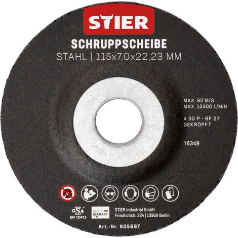 Disque d'ébarbage STIER, 115 x 7,0 x 22,23, forme 27 / 10 pièces 10 pièces (1/5)