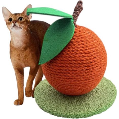 Arbre à chat en corde de sisal avec griffoir vertical, résistant, pour chats et chatons d’intérieur, orange, 19,5 x 14 cm (1/5)