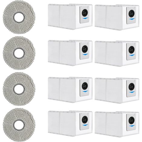 Kit di accessori da 12 pezzi per Ecovacs DEEBOT T30 Pro Omni / T30 Max, 8 sacchetti per aspirapolvere, 4 panni lavabili, set di accessori per aspirapolvere robot (1/5)