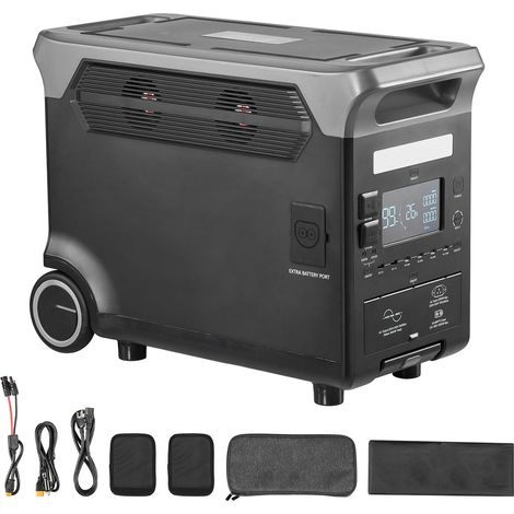 Station électrique portable 3600W 3840Wh, générateur solaire avec 10 sorties, batterie LiFePO4 extensible pour maison, camping, camping-car (panneau solaire non inclus) (1/5)