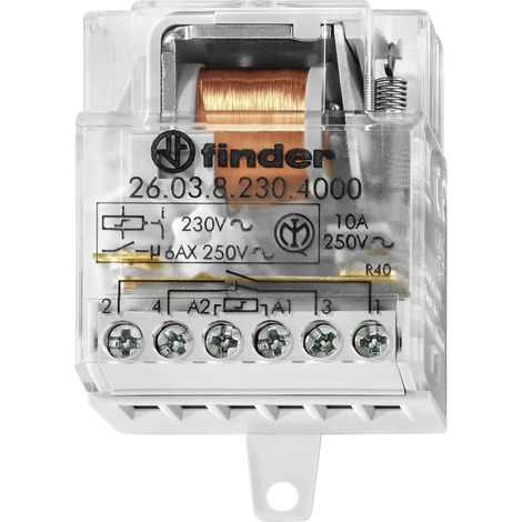 Télérupteur pour encastrement Finder 26.03.8.012.4000 1 NO (T), 1 NF (R) 12 V/AC 10 2500 VA 1 pc(s) S665693