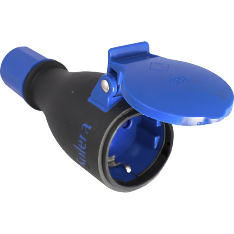 Base mobile bipolare T/T laterale fatta in gomma colori blu e nero per cavi di 3x2,5mm² di sezione con pressacavo 3680W 16