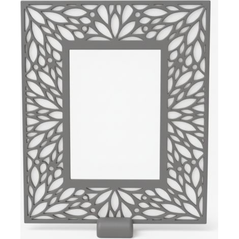 Cornice portafoto decorativa traforata grigia 10x15 per scrivania