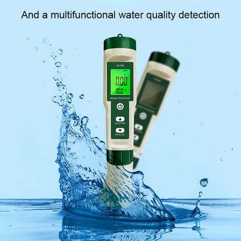 Multifunctional Digital 10 in 1 Water Quality Tester Portable High Accurancy Water Quality Test Pen Water Quality Measurement Tool Water PH/TDS/EC/Salinity/ORP/H2/S.G/Temperature/Nutrient Solution Con (1/5)