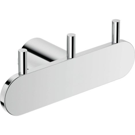 Gancio triplo bagno in acciaio finitura cromo - Endor