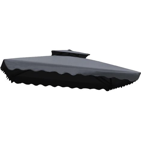 Tenda parasole, in policotone resistente, con protezione UV, colore grigio, 2,2 m² (4 metri quadrati) (1/2)