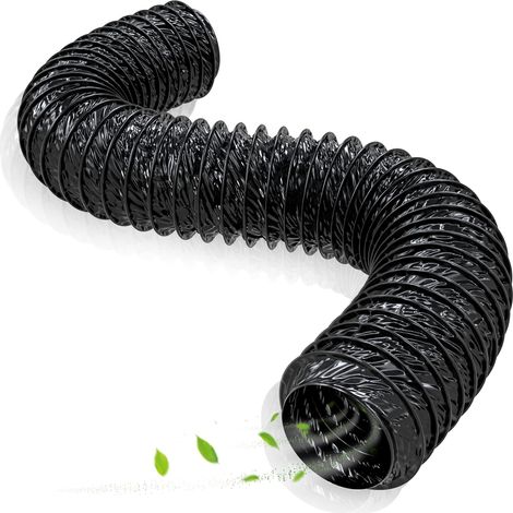 PVC Tuyau d'évacuation d'air, Tuyau de Ventilation Flexible Ø 150mm/ 152mm Max. Longueur 4m Tuyau d'aspiration Noir pour Climatisation Sèche-linge Hotte aspirante (1/5)