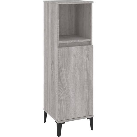 Maison Exclusive - Armadietto Bagno Grigio Sonoma 30x30x100cm in Legno Multistrato
