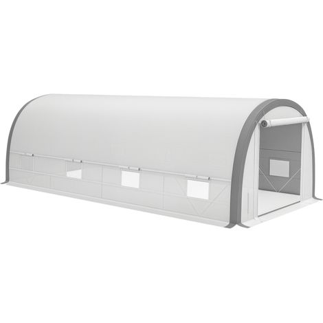 Outsunny Walk-in Tunnel Greenhouse, Upgraded Structure, Mesh Door & Windows (1/5)