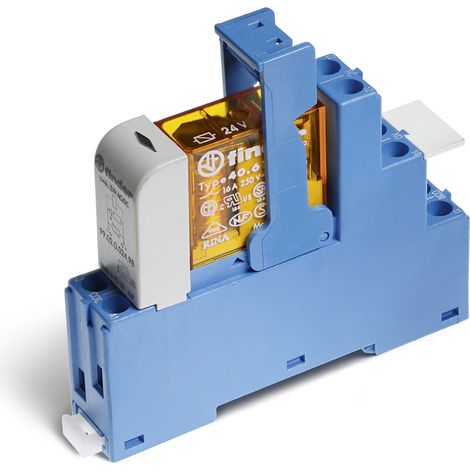 Interface 1RT 16A 230V AC étrier plastique,AgNi bornes à cage FINDER 486182301060SPA