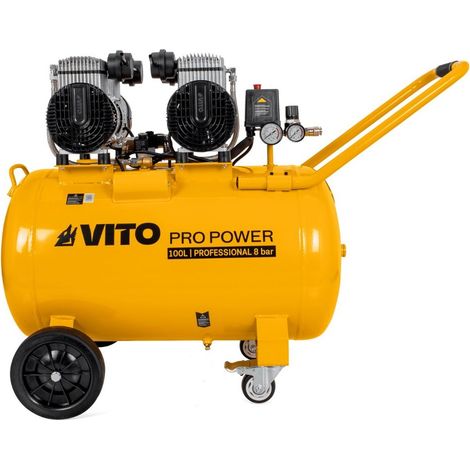 Compresseur d'air Sans Huile Silencieux 100 Litres 8 Bar 4CV 3KW 115 Psi VITO (1/5)
