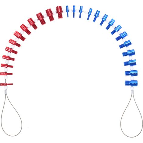 Calibrador de roscas para tuercas y tornillos en pulgadas y medidas métricas, 26 calibres macho/hembra (14 pulgadas + 12 métricas), bucle metálico