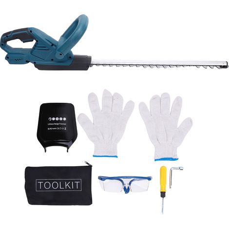 Taille-haie sans fil 500 W, cisaille à gazon électrique, lame double action de 50 cm, taille-buissons portatif, alimenté par batterie