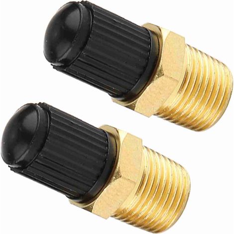 2 Stück Messing-Luftkompressor-Tankfüllventil 1/8" NPT MPT, Lufteinlassventil für Pneumatik (1/5)