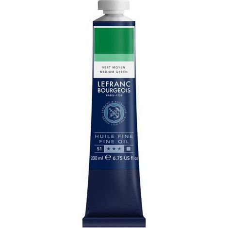 Peinture à l'huile - Fine - Vert moyen - 561 - Lefranc Bourgeois - 200ml (1/2)