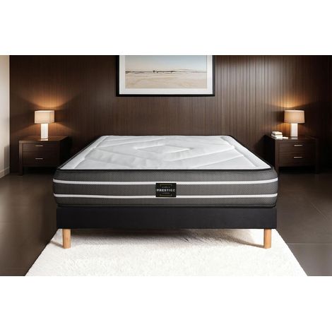 Ensemble matelas sommier Exclusive 160 x 200 cm - Couleur : Noir (1/5)