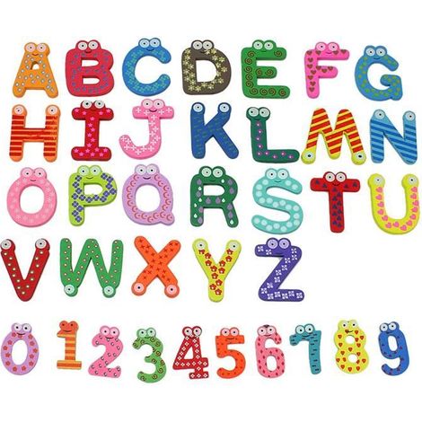 36x Aimant Chiffre Lettre Enfants Réfrigérateur Apprentissage Magnétique Jouet (1/2)