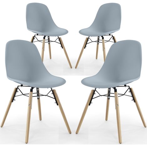 Silla de Comedor - Diseño Escandinavo - Patas de Madera - Pack de 4 - Skögur (1/5)