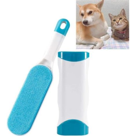Brosse Anti Poils Animaux Chien Chat,Brosse Anti Poils Animaux Chat & Chien - Brosse de Nettoyage Magique Réutilisable Enlève,Bleu (1/4)