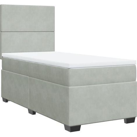 Maison Exclusive - Boxspringbett mit Matratze Hellgrau 90x190 cm (1/5)