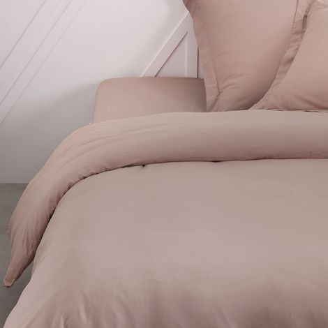 Housse de Couette 220X240 2 Personnes Coton Rose des sables (1/3)