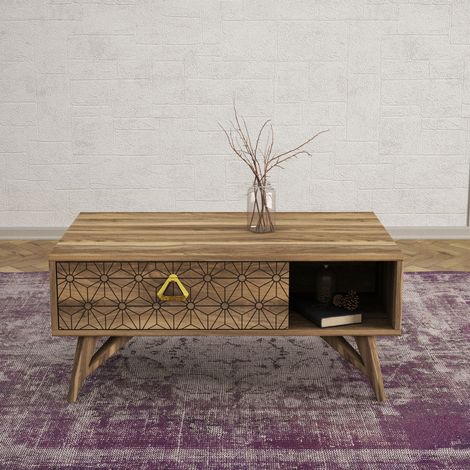 Tera Home Table basse  Mélaminé  Noyer  Epaisseur 18mm (1/5)