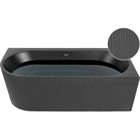Corner Bath GOCTA Left Hand 1700 x 800 mm Black