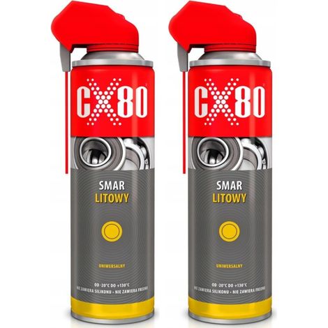 Grasa de calcio y litio CX80 DUO SPRAY para cojinetes y juntas NLGI 2 EP 0,5 l x 2