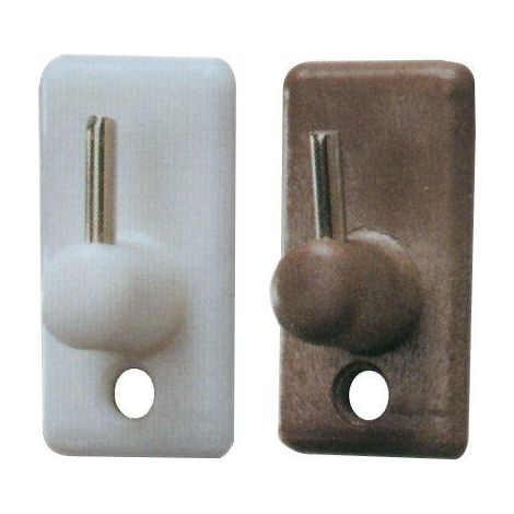 GANCIO BRIS BRIS BASE PLASTICA - RAMPINO METALLO MM 18X32 BIANCO CF=PZ 100- 1 confezioni
