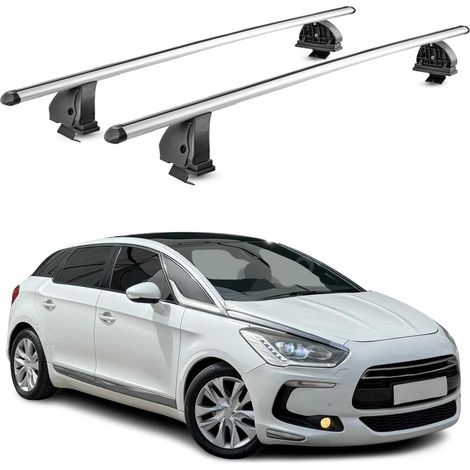 OMAC Aluminium Dachträger Querträger für DS 5 2012-2018 – TÜV / DIN 75302:2019 – Abschließbar – T-Nut – Max. 75 kg – 2 Stangen – Silber (1/5)