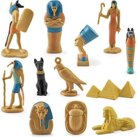 12 Statues, Figurines Égypte Ancienne, PVC Miniatures, Décoration Maison Bureau