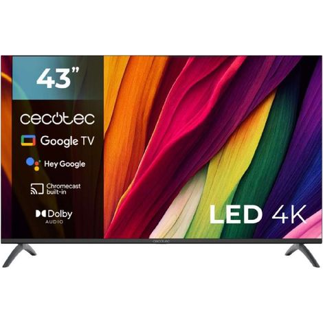 Cecotec Smart TV, Fernseher LED de 43 Zoll Auflösung 4K UHD A4 Serie ALU40043. Google TV, Dolby Audio, HDMI 2.1, USB 3.0, HDR10, 16 GB ROM, Google Voice Assitant und Chromecast (1/4)