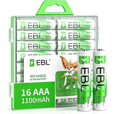 16PCS Piles Rechargeables AAA, AAA HR03 1.2V NiMH Pile Rechargeable Cycle de Vie Ultra Long, Recyclable, pour Téléphone sans Fil, Télécommandes, Électroniques Domestiques (1/5)
