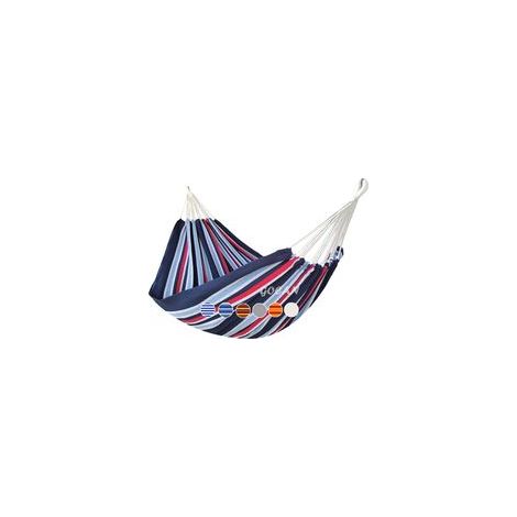 Hamac Double brésilien pour 2 Personnes en Toile 220 x 150 cm Longueur Totale 330 cm Charge 300 kg Hamac en Coton pour terrasse, Porche, Jardin, Cour, extérieur et intérieur (Bleu foncé) XXL (1/5)